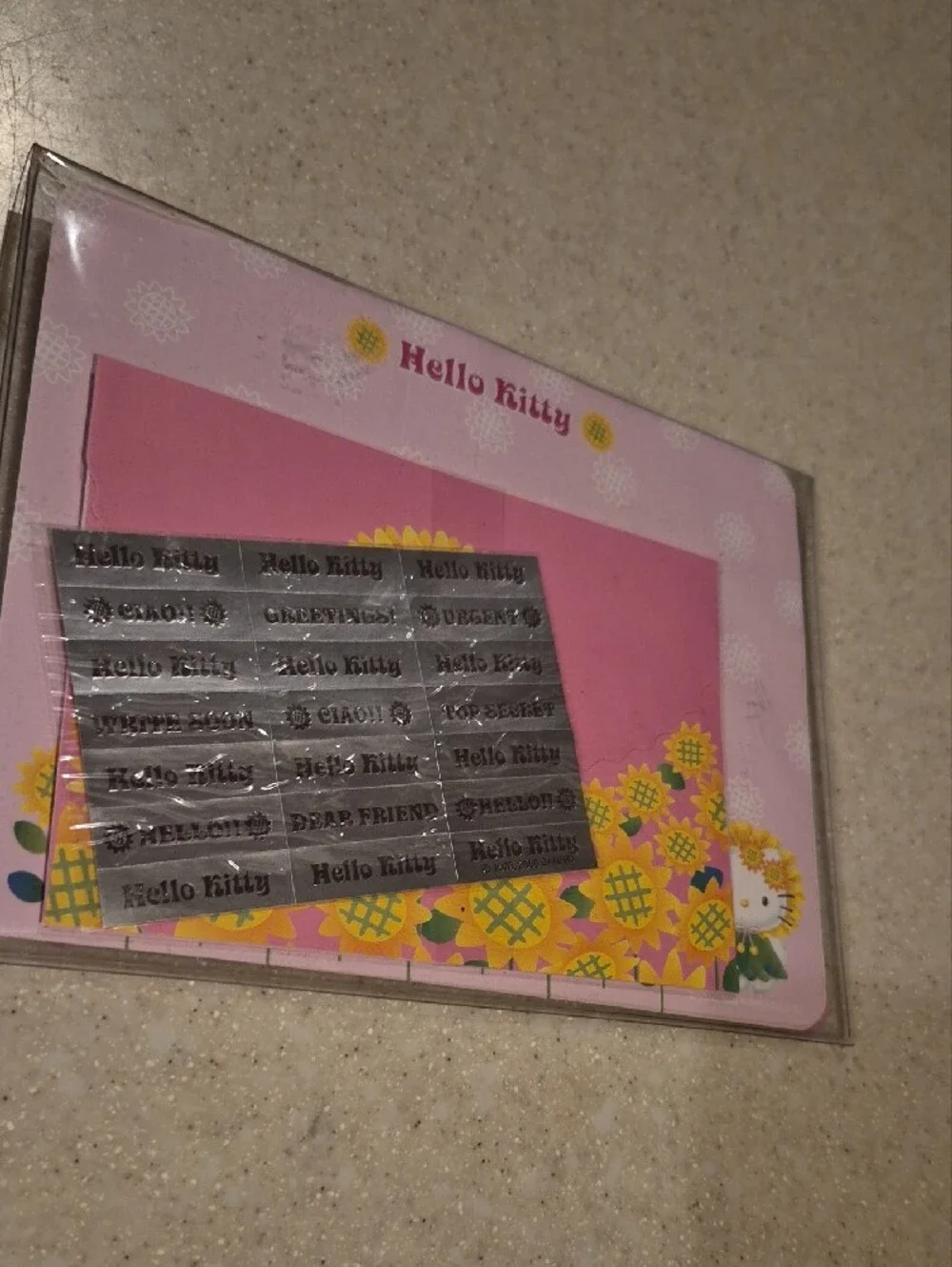Hello Kitty Pink & Yellow Sunflower Letter Set Y2K 2000